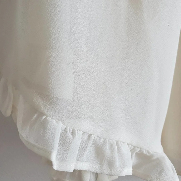 1. state cream blouse with pretty sheer sleeves size small - Picture 8 of 8